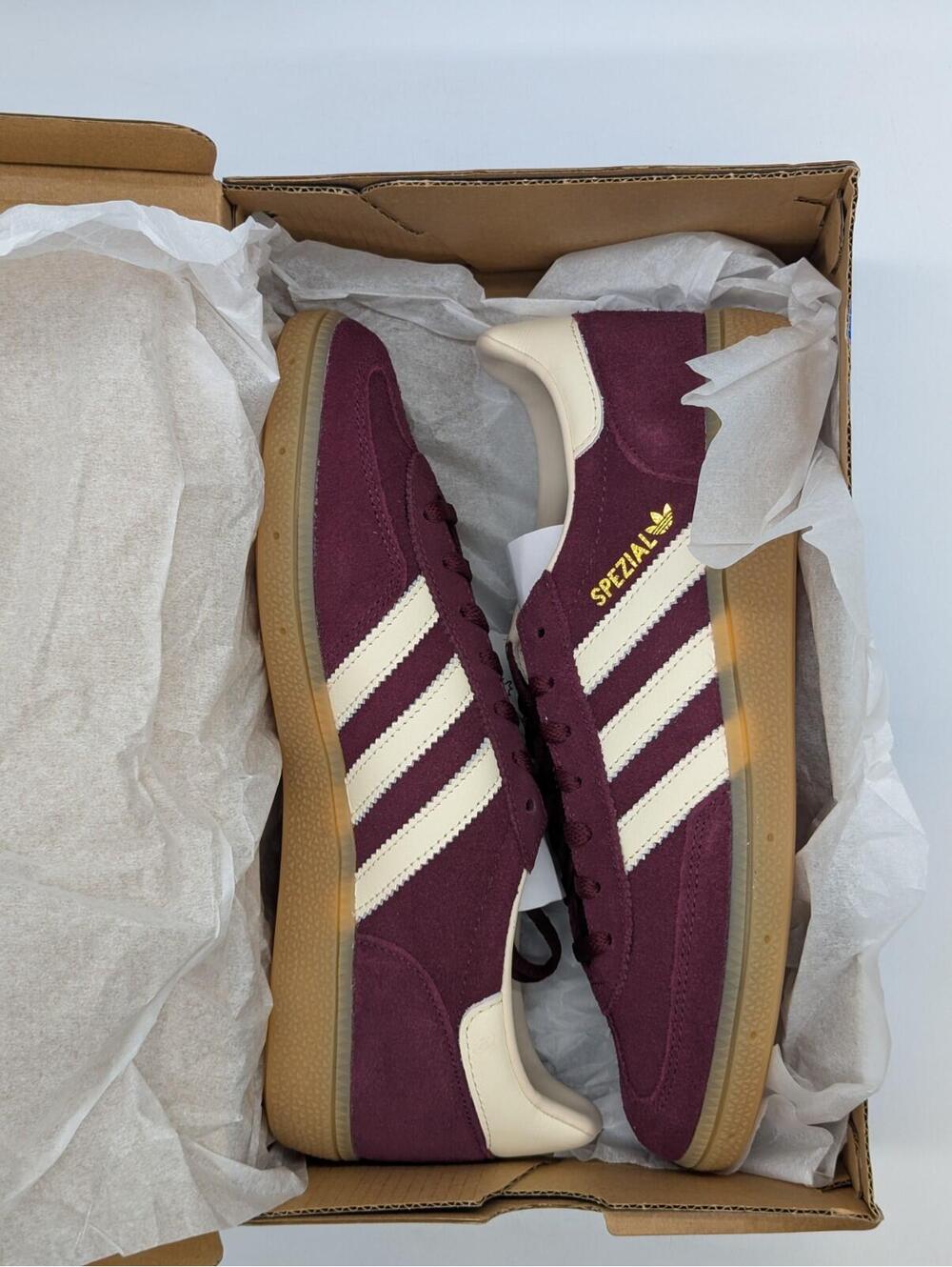 Women's Size 9 - Adidas Handball Spezial Maroon Burgundy White Shoes JP8726 New - Picture 8 of 10